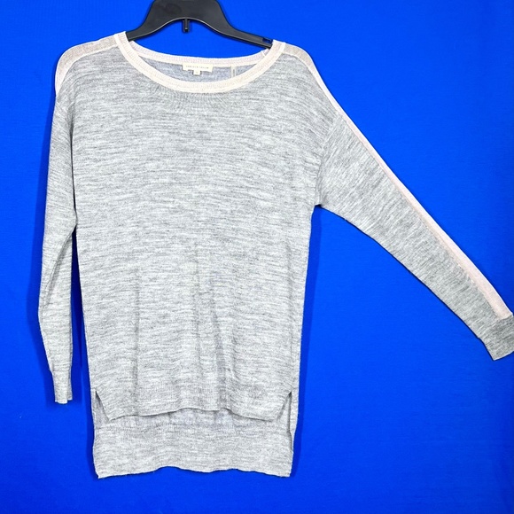Rebecca Taylor Sweaters - |•REBECCA TAYLOR•| Lightweight Grey & Blush Pink Sheer Strip Sweater